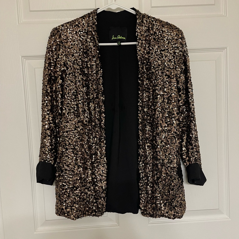 Anthropologie x Sam Edelman - Gold Sequin Blazer - Size M - Like New!